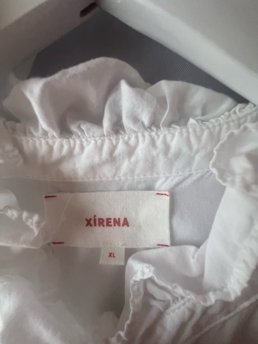 XiRENA White Ruffle-Neck Blouse - Picture 6 of 6